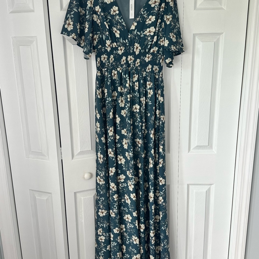Baltic Born Green Flutter Sleeve Maxi Dress